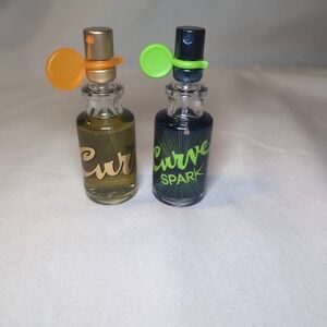 CURVE & Curve Spark Cologne Spray for Men .5 oz / 15 ml bottles Travel Size NEW